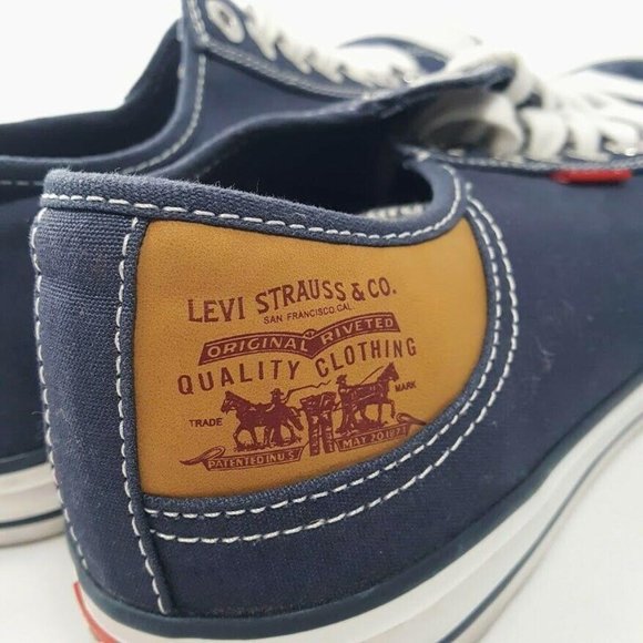 Levis Casual Comfort Canvas Sneakers Dark Blue 8 - Picture 7 of 10